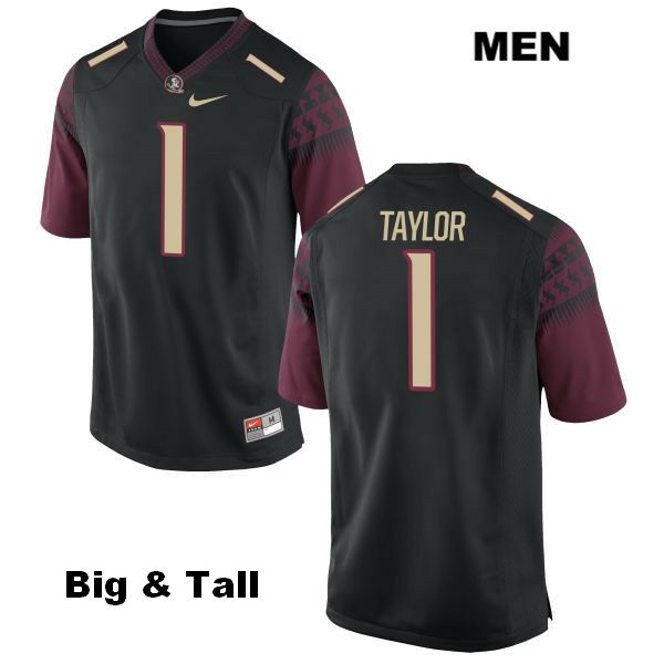 Men's NCAA Nike Florida State Seminoles #1 Levonta Taylor College Big & Tall Black Stitched Authentic Football Jersey MMT3269NJ